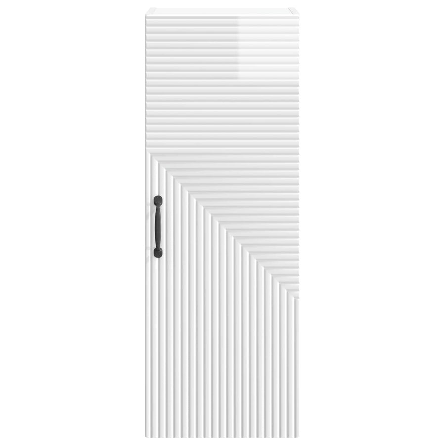 Wandkast Hoogglans Wit 33 x 34,5 x 90 cm Bewerkt hout