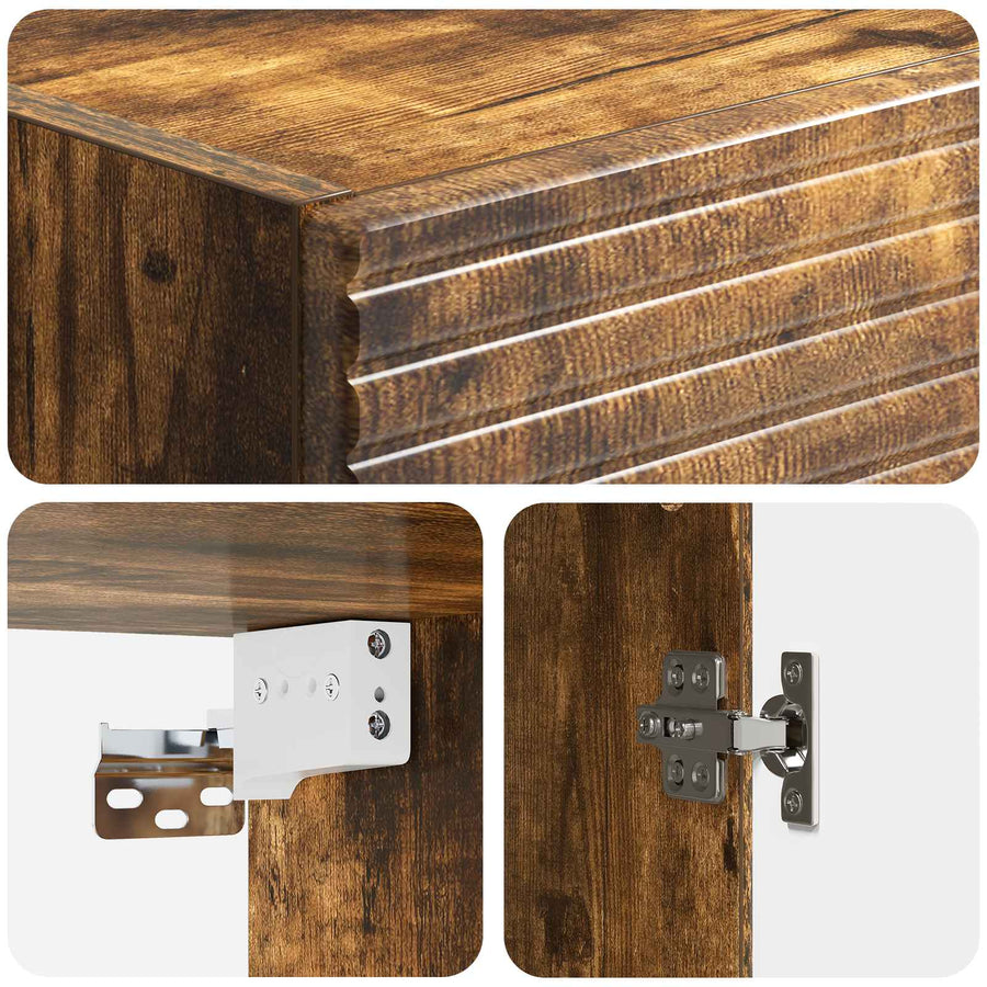 Wandkast Gerookt eiken 33 x 34,5 x 90 cm Bewerkt hout