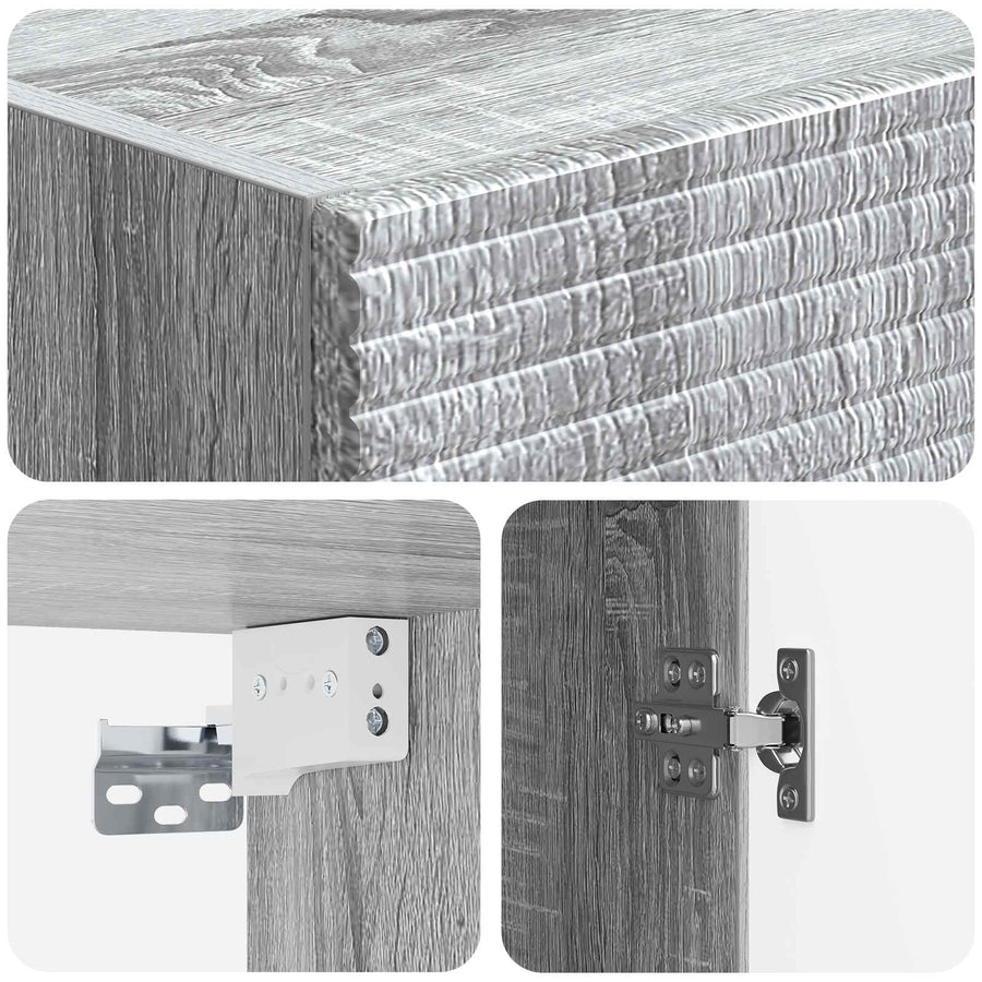 Wandkast Grijs Sonoma 33 x 34,5 x 90 cm Bewerkt hout
