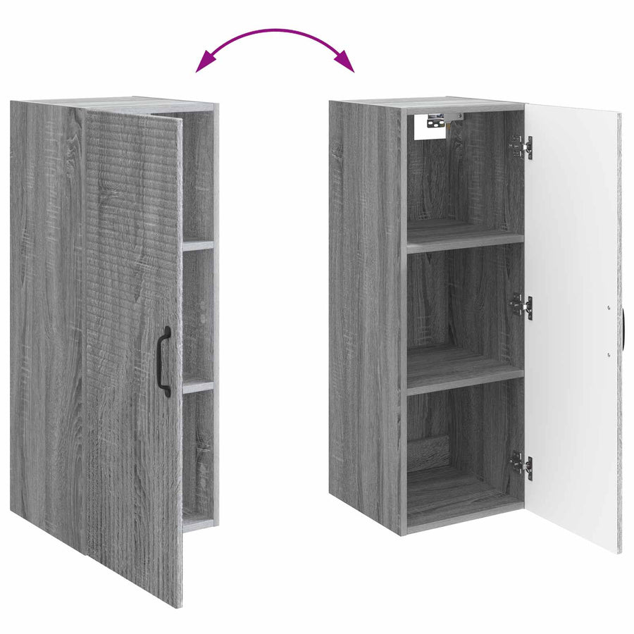 Wandkast Grijs Sonoma 33 x 34,5 x 90 cm Bewerkt hout