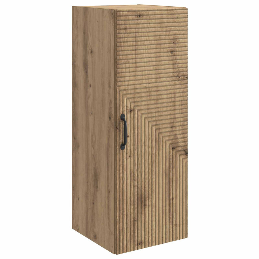 Wandkast Artisanaal eiken 33 x 34,5 x 90 cm Bewerkt hout