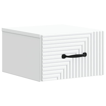 Wandbeugel Bedkast met lade Wit 34,5 x 33 x 20 cm Bewerkt hout
