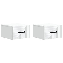 Wandbeugel Bedkast 2 pcs Wit 34,5 x 33 x 20 cm Bewerkt hout