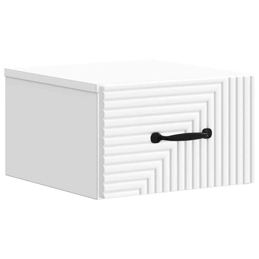 Wandbeugel Bedkast 2 pcs Wit 34,5 x 33 x 20 cm Bewerkt hout