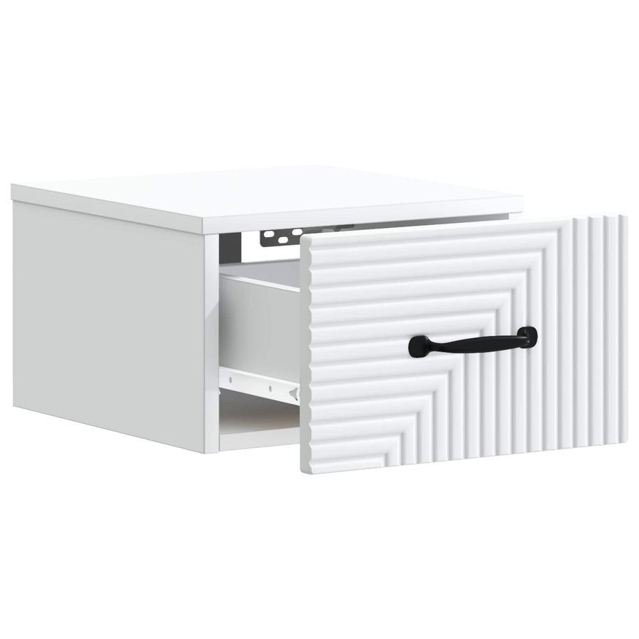 Wandbeugel Bedkast 2 pcs Wit 34,5 x 33 x 20 cm Bewerkt hout