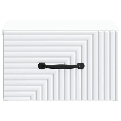 Wandbeugel Bedkast 2 pcs Wit 34,5 x 33 x 20 cm Bewerkt hout