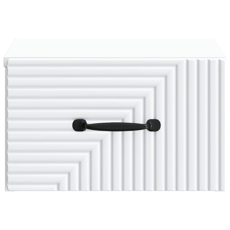 Wandbeugel Bedkast 2 pcs Wit 34,5 x 33 x 20 cm Bewerkt hout
