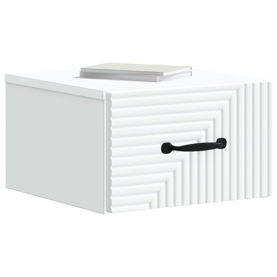 Wandbeugel Bedkast 2 pcs Wit 34,5 x 33 x 20 cm Bewerkt hout