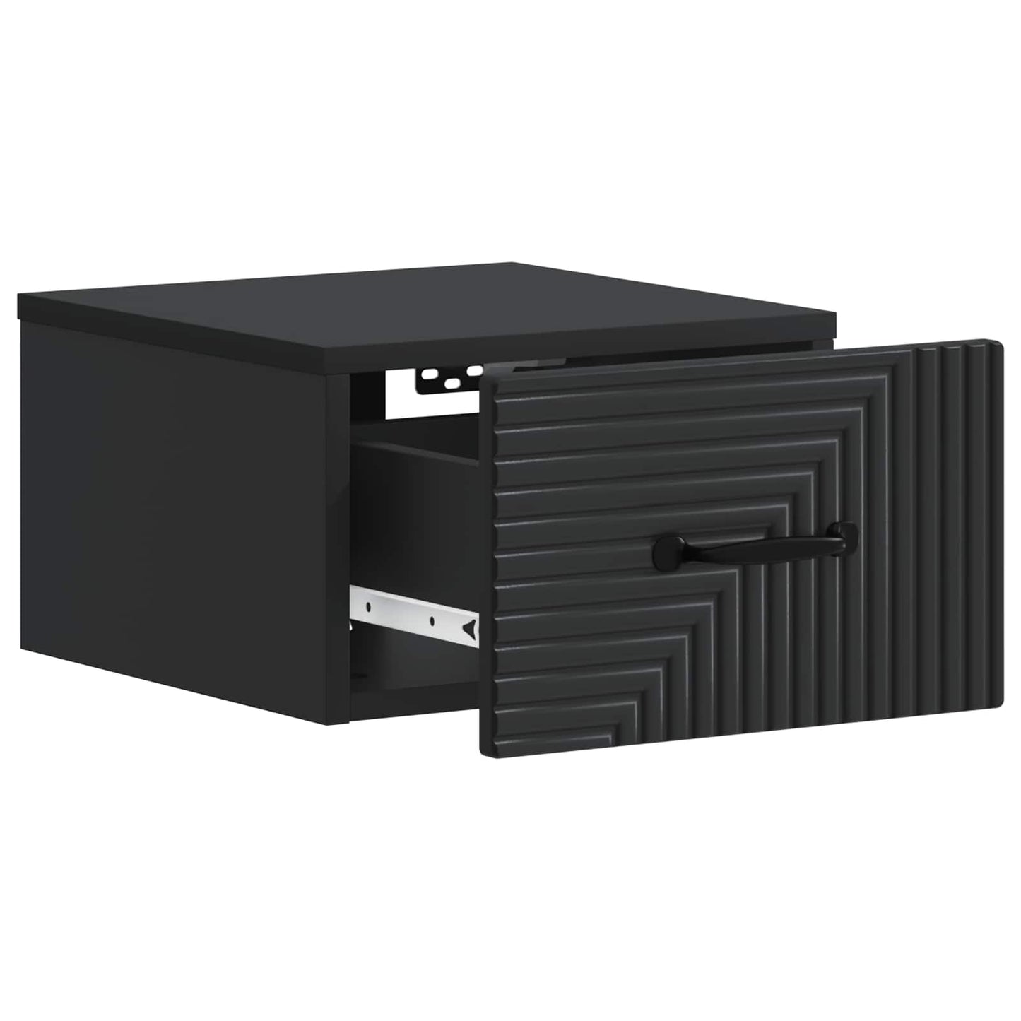 Wandbeugel Bedkast Zwart 34,5 x 33 x 20 cm Bewerkt hout