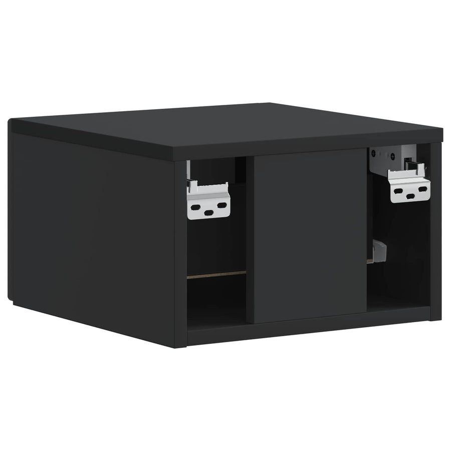 Wandbeugel Bedkast Zwart 34,5 x 33 x 20 cm Bewerkt hout
