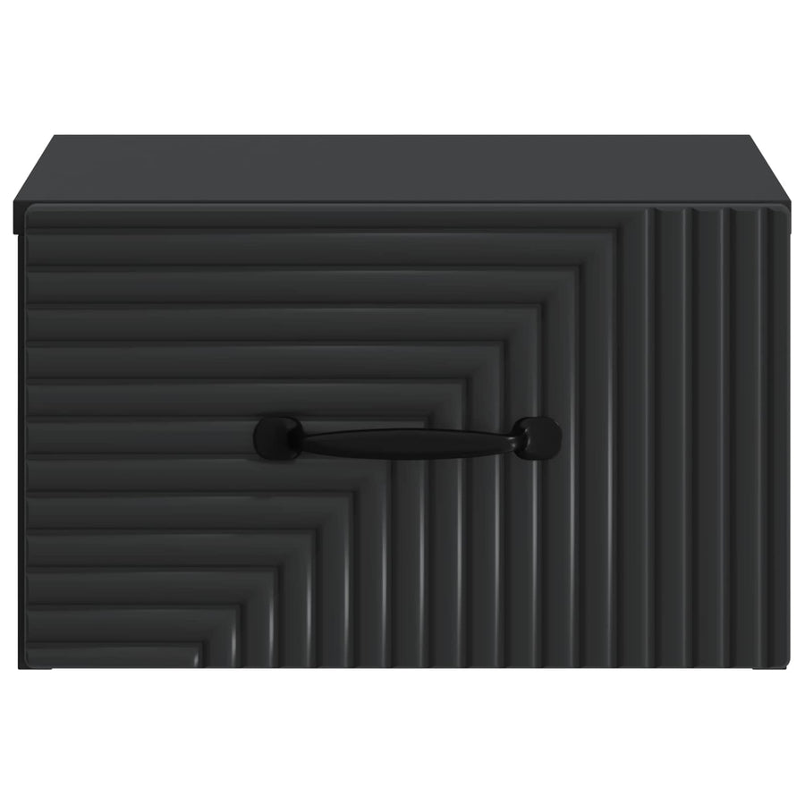 Wandbeugel Bedkast Zwart 34,5 x 33 x 20 cm Bewerkt hout