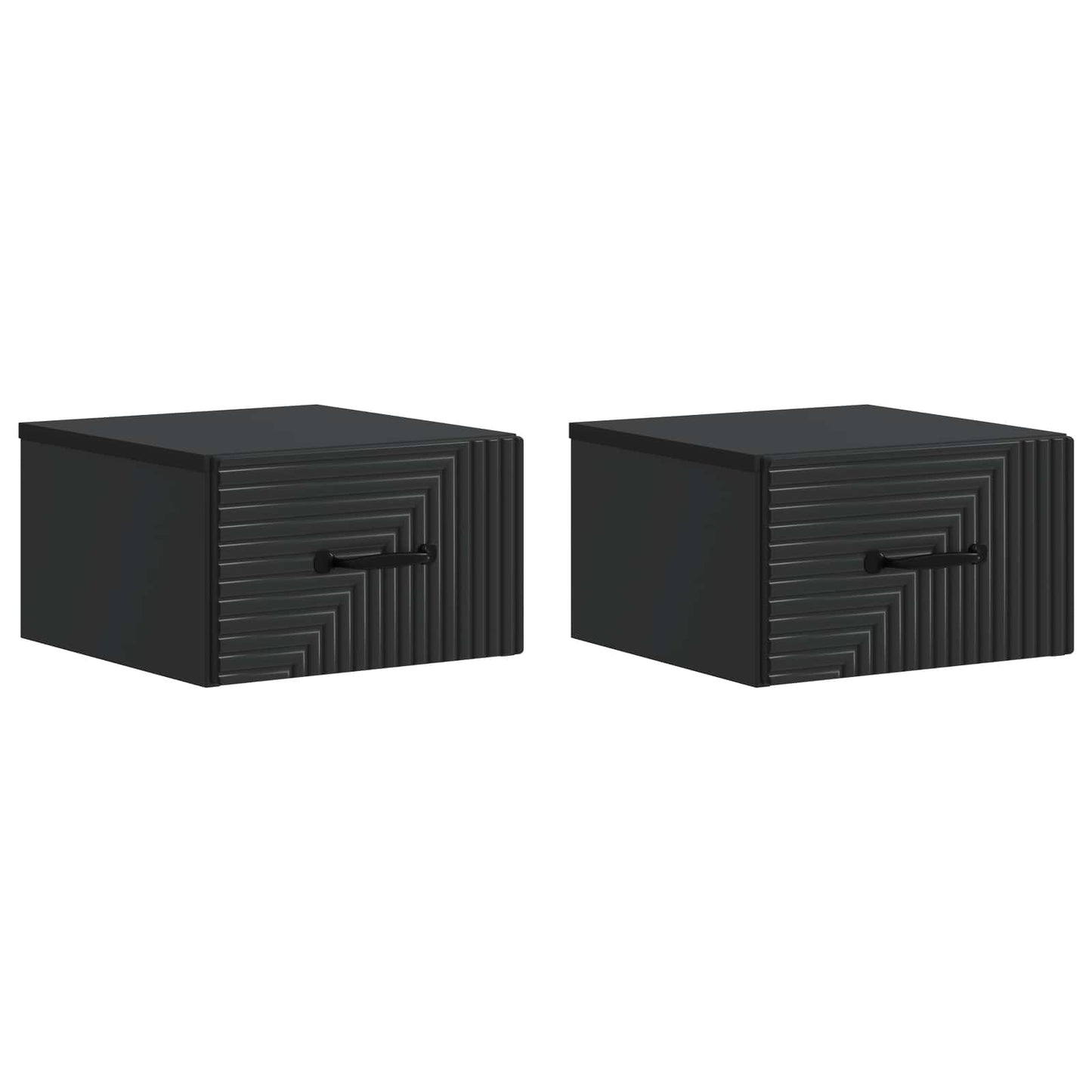 Wandbeugel Bedkast 2 pcs Zwart 34,5 x 33 x 20 cm Bewerkt hout