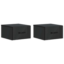 Wandbeugel Bedkast 2 pcs Zwart 34,5 x 33 x 20 cm Bewerkt hout