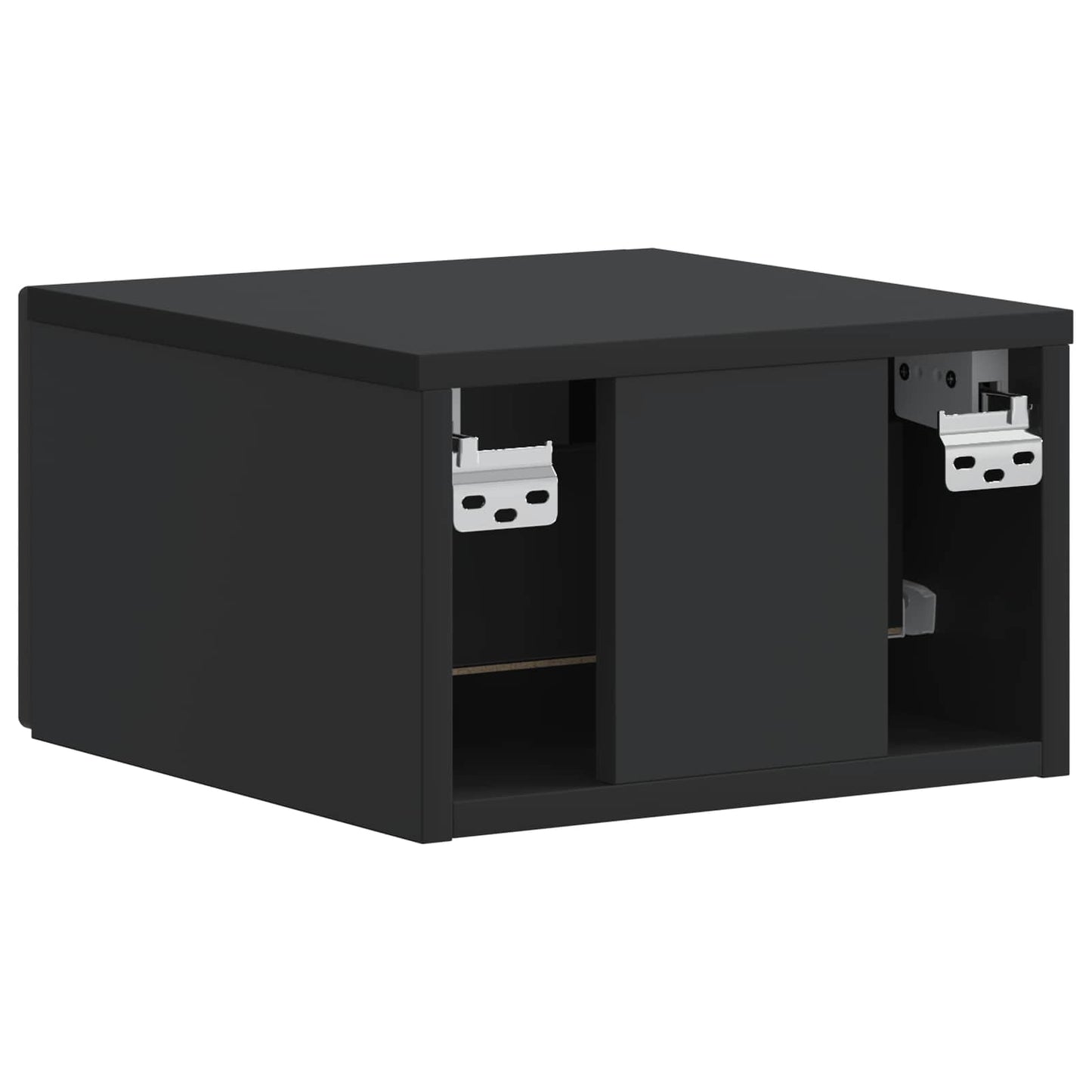 Wandbeugel Bedkast 2 pcs Zwart 34,5 x 33 x 20 cm Bewerkt hout