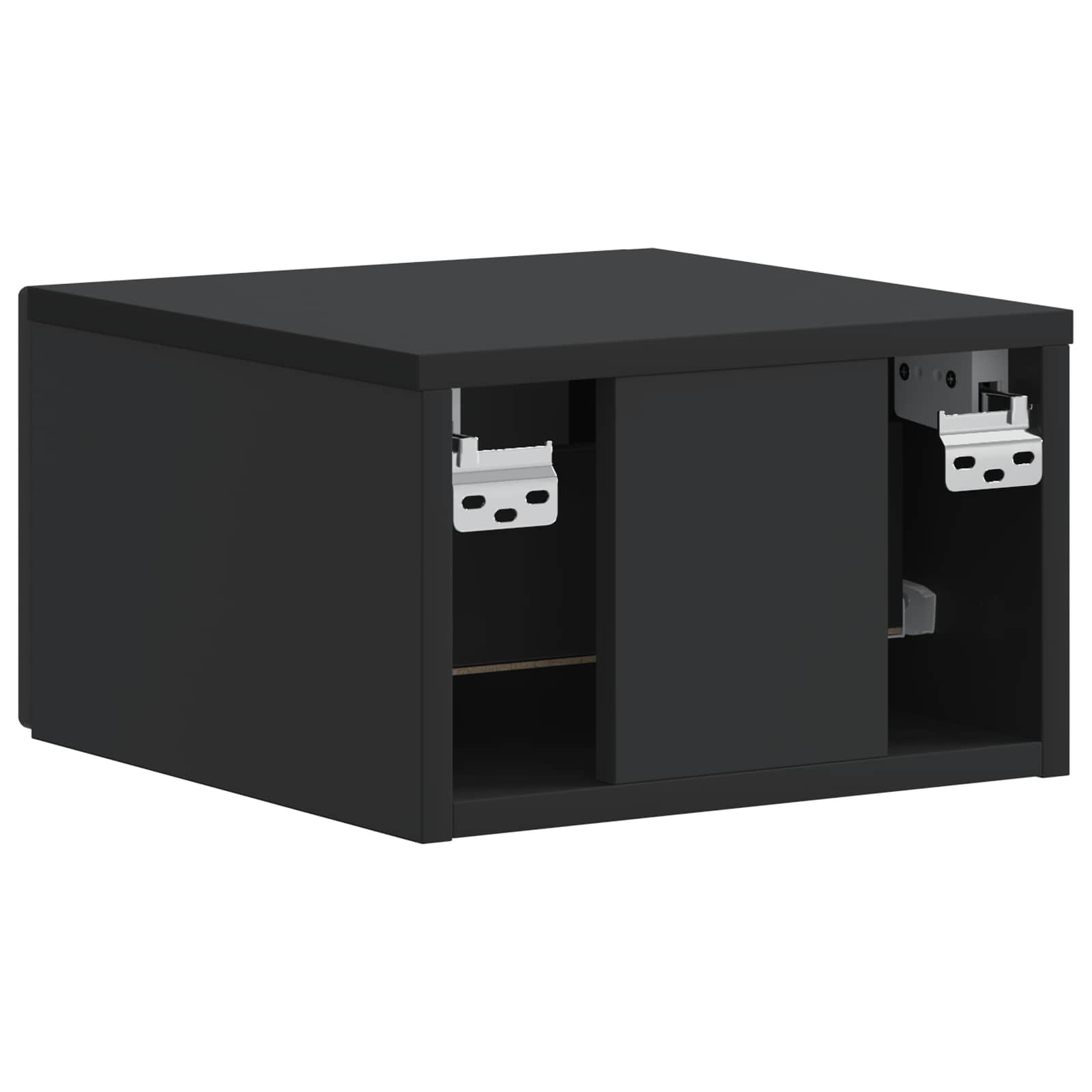 Wandbeugel Bedkast 2 pcs Zwart 34,5 x 33 x 20 cm Bewerkt hout