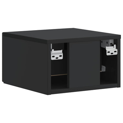 Wandbeugel Bedkast 2 pcs Zwart 34,5 x 33 x 20 cm Bewerkt hout