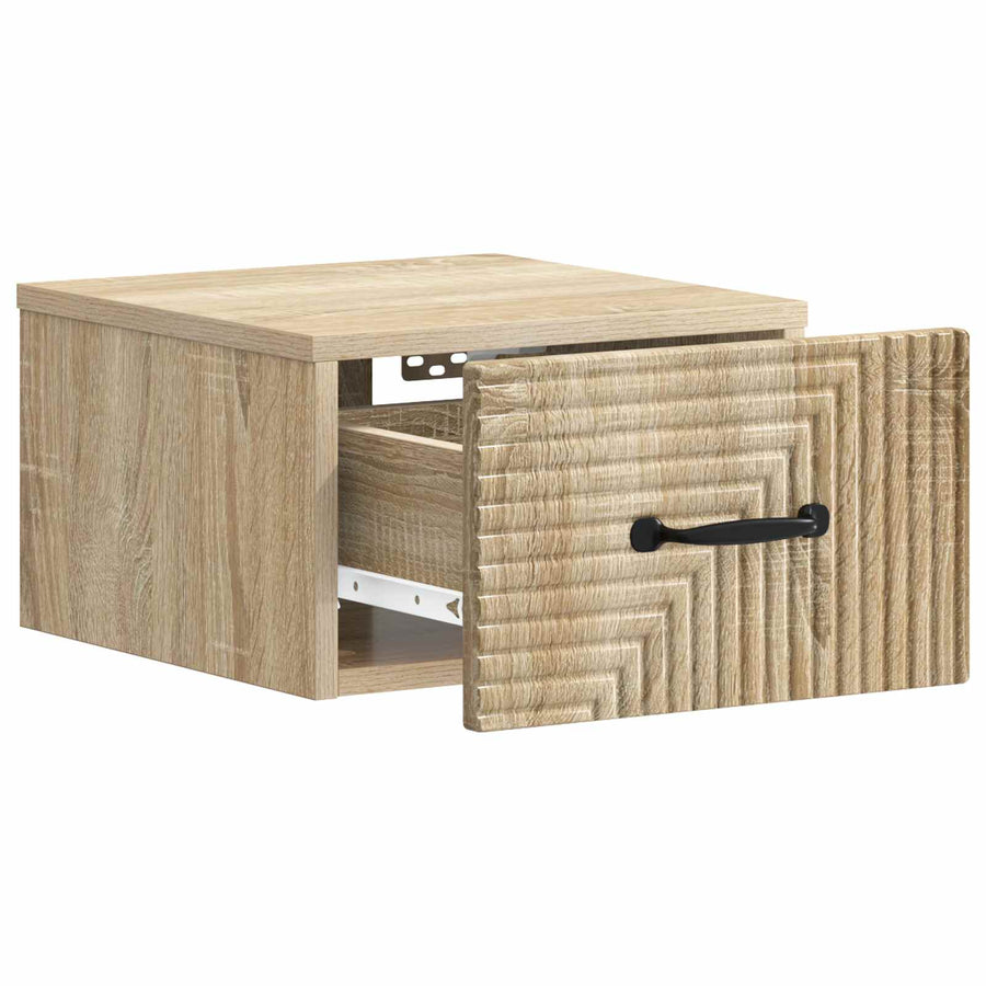 Wandbeugel Bedkast Sonoma Eiken 34,5 x 33 x 20 cm Bewerkt hout