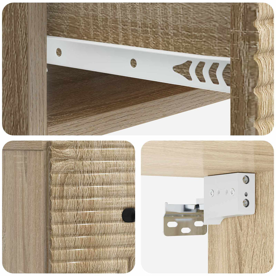 Wandbeugel Bedkast 2 pcs Sonoma Eiken 34,5 x 33 x 20 cm