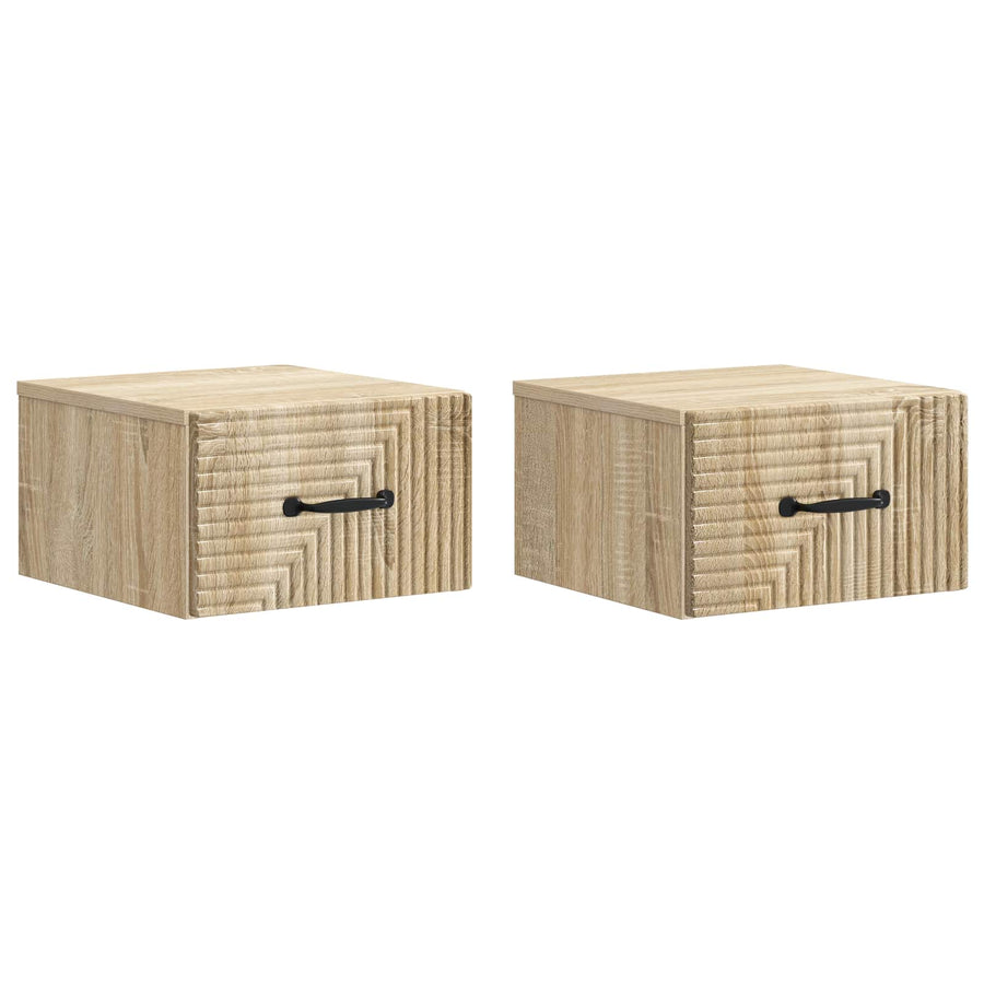 Wandbeugel Bedkast 2 pcs Sonoma Eiken 34,5 x 33 x 20 cm