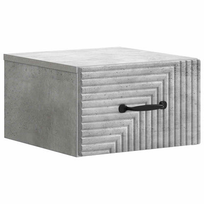 Wandbeugel Bedkast Betongrijs 34,5 x 33 x 20 cm Bewerkt hout