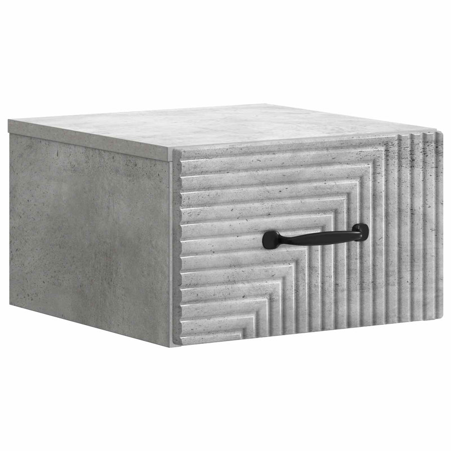 Wandbeugel Bedkast Betongrijs 34,5 x 33 x 20 cm Bewerkt hout