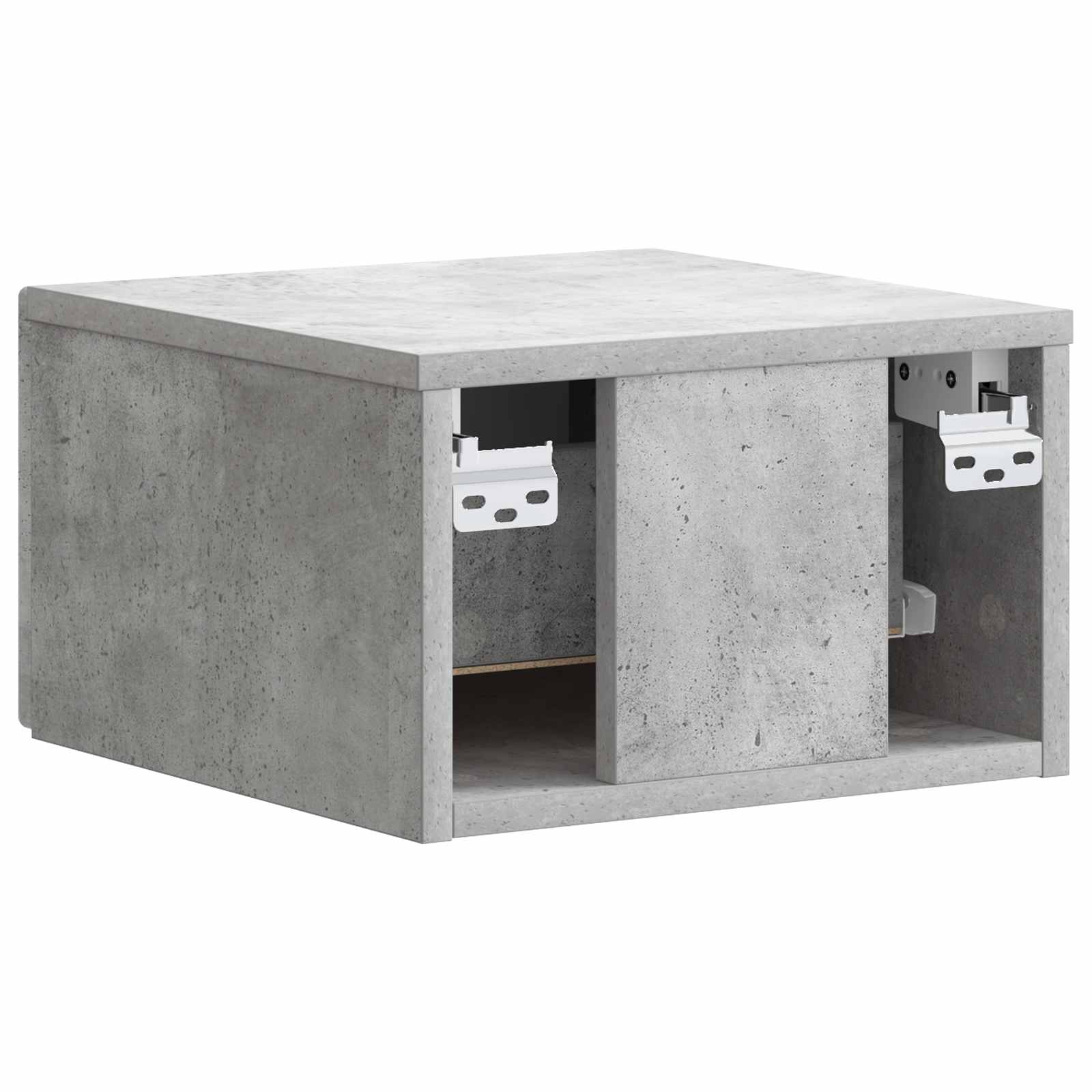 Wandbeugel Bedkast Betongrijs 34,5 x 33 x 20 cm Bewerkt hout