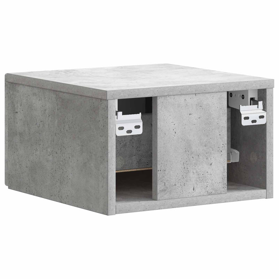 Wandbeugel Bedkast Betongrijs 34,5 x 33 x 20 cm Bewerkt hout