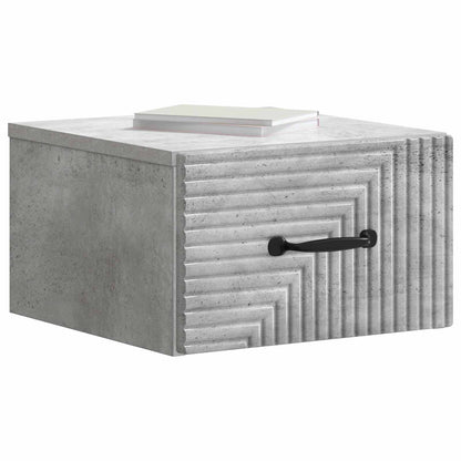 Wandbeugel Bedkast Betongrijs 34,5 x 33 x 20 cm Bewerkt hout