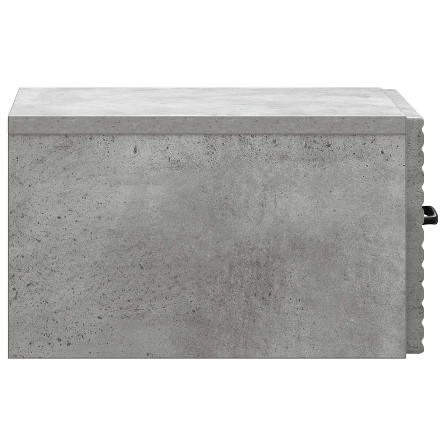 Wandbeugel Bedkast Betongrijs 34,5 x 33 x 20 cm Bewerkt hout