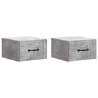 Nachtkastje 2 stuks betongrijs 34,5x33x20 cm muurmontage