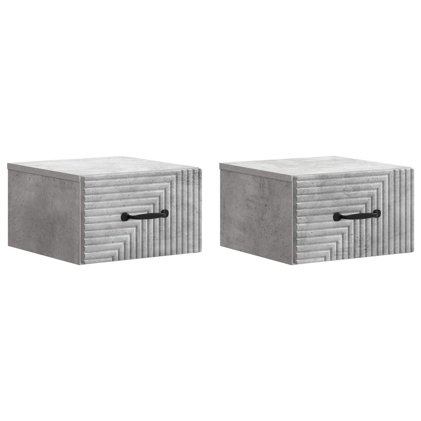 Wandbeugel Bedkast met lade 2 pcs Betongrijs 34,5 x 33 x 20 cm