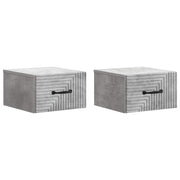 Nachtkastje 2 stuks betongrijs 34,5x33x20 cm muurmontage