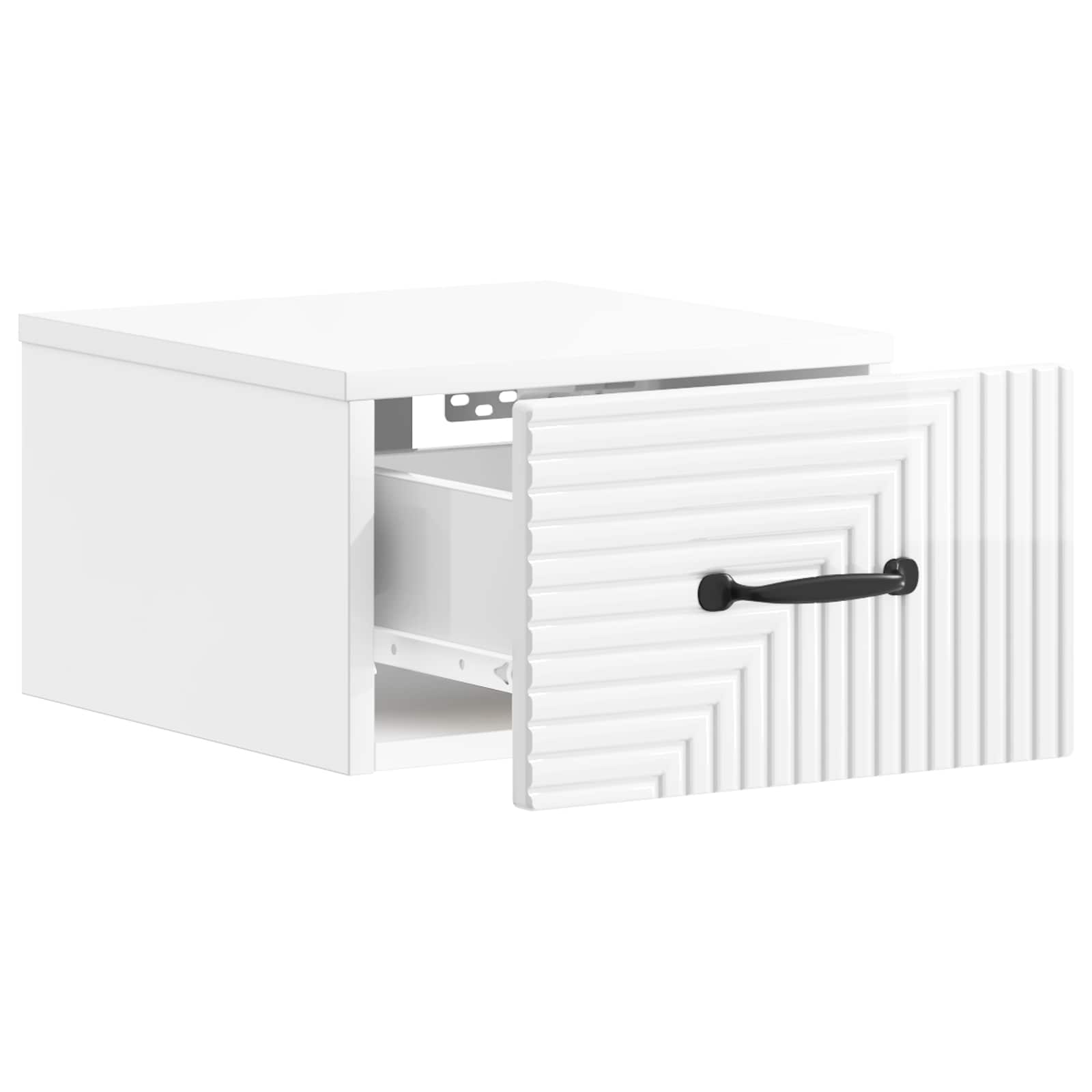 Wandbeugel Bedkast Hoogglans Wit 34,5 x 33 x 20 cm Bewerkt hout