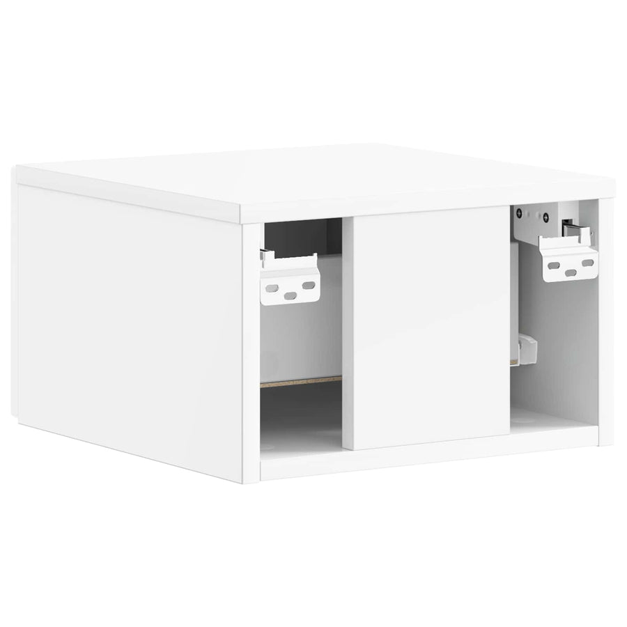 Wandbeugel Bedkast Hoogglans Wit 34,5 x 33 x 20 cm Bewerkt hout