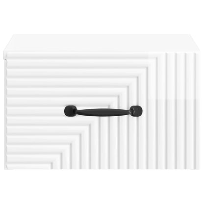 Wandbeugel Bedkast Hoogglans Wit 34,5 x 33 x 20 cm Bewerkt hout