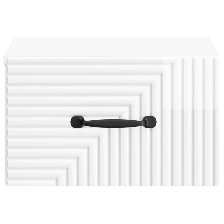 Wandbeugel Bedkast Hoogglans Wit 34,5 x 33 x 20 cm Bewerkt hout