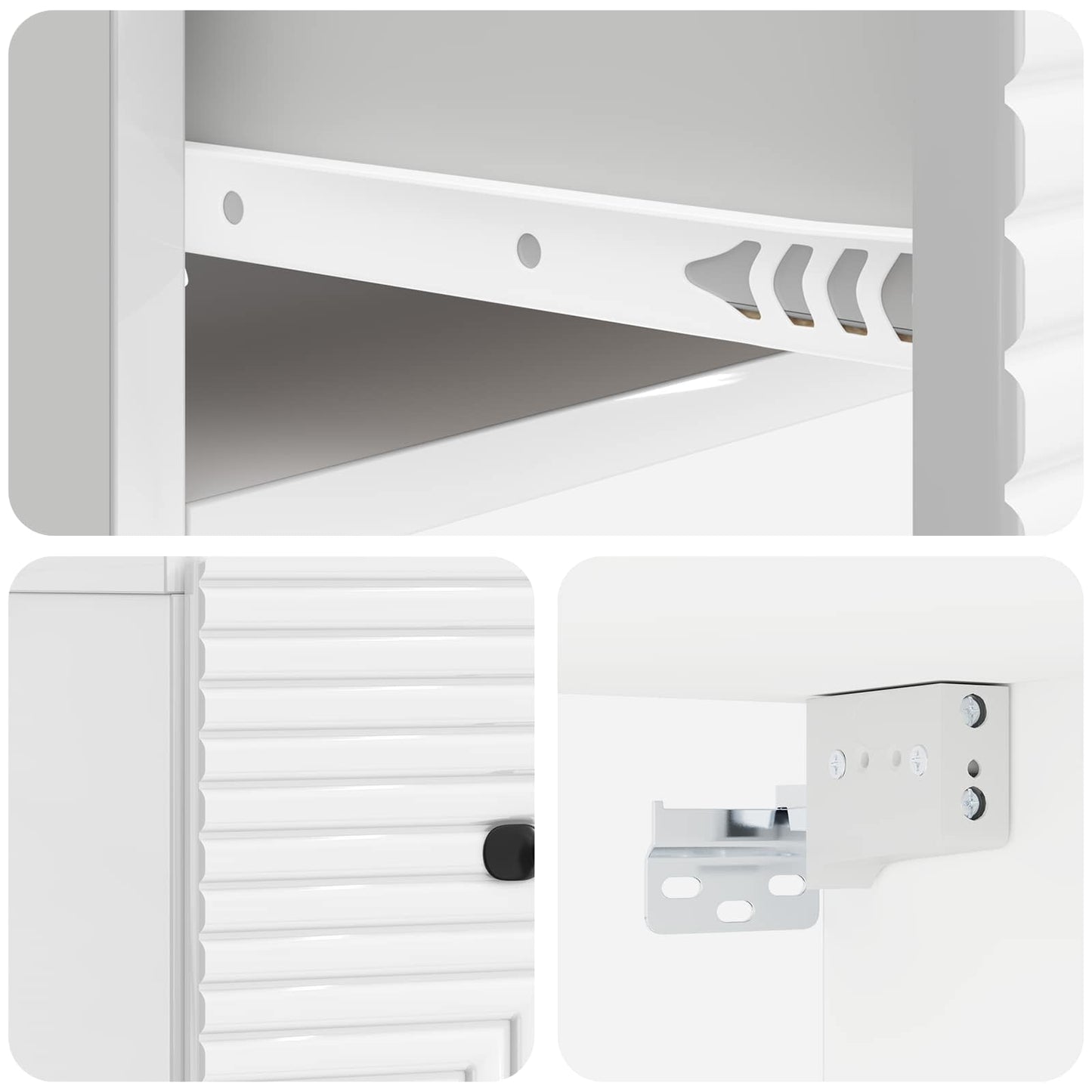 Wandbeugel Bedkast 2 pcs Hoogglans Wit 34,5 x 33 x 20 cm