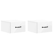 Nachtkastjes muurmontage 2 stuks hoogglans wit 34,5x33x20 cm