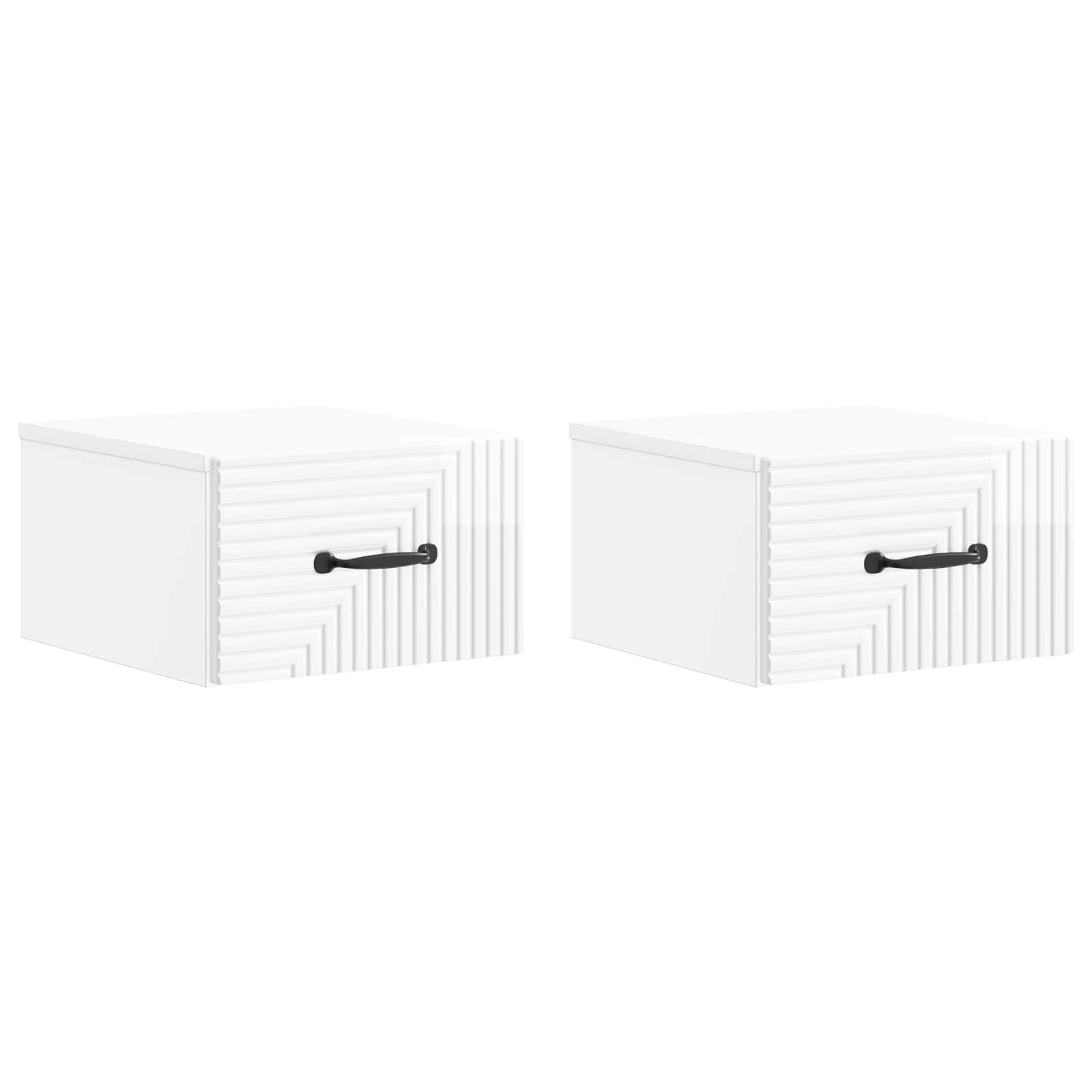 Wandbeugel Bedkast 2 pcs Hoogglans Wit 34,5 x 33 x 20 cm