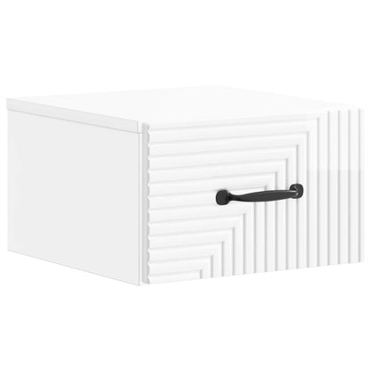 Wandbeugel Bedkast 2 pcs Hoogglans Wit 34,5 x 33 x 20 cm