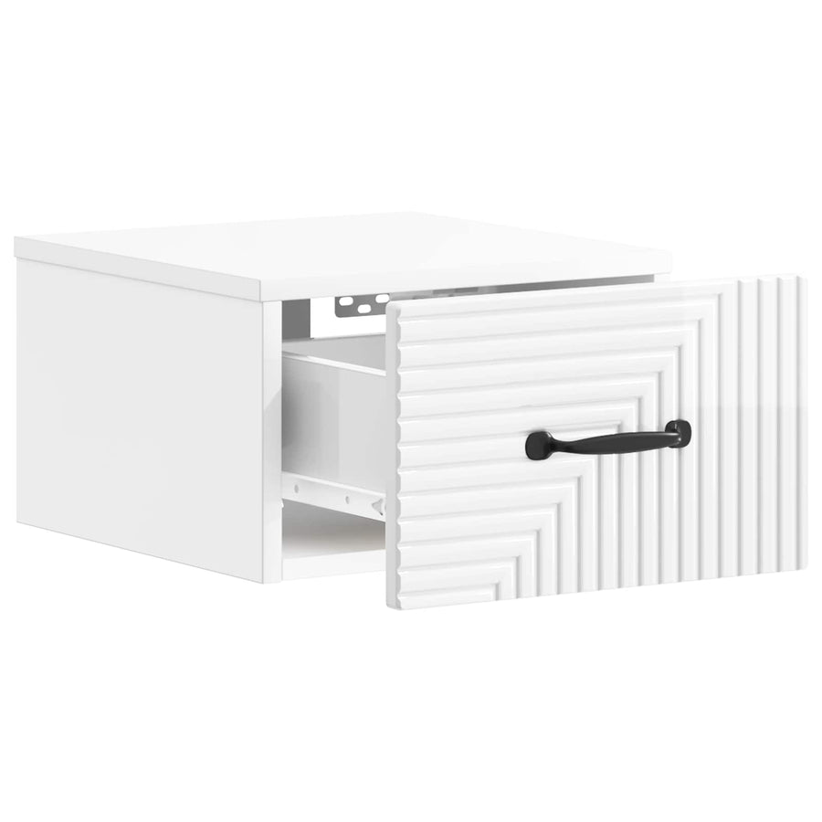 Wandbeugel Bedkast 2 pcs Hoogglans Wit 34,5 x 33 x 20 cm