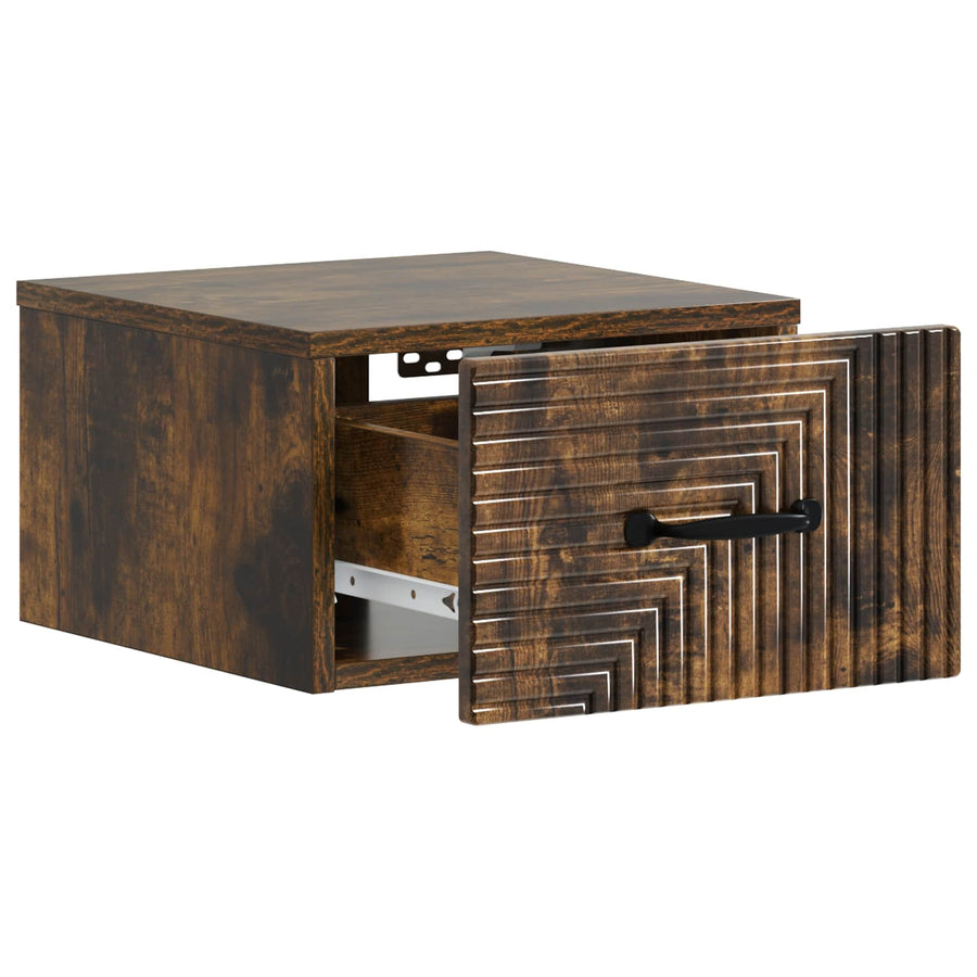 Wandbeugel Bedkast Gerookt eiken 34,5 x 33 x 20 cm Bewerkt hout
