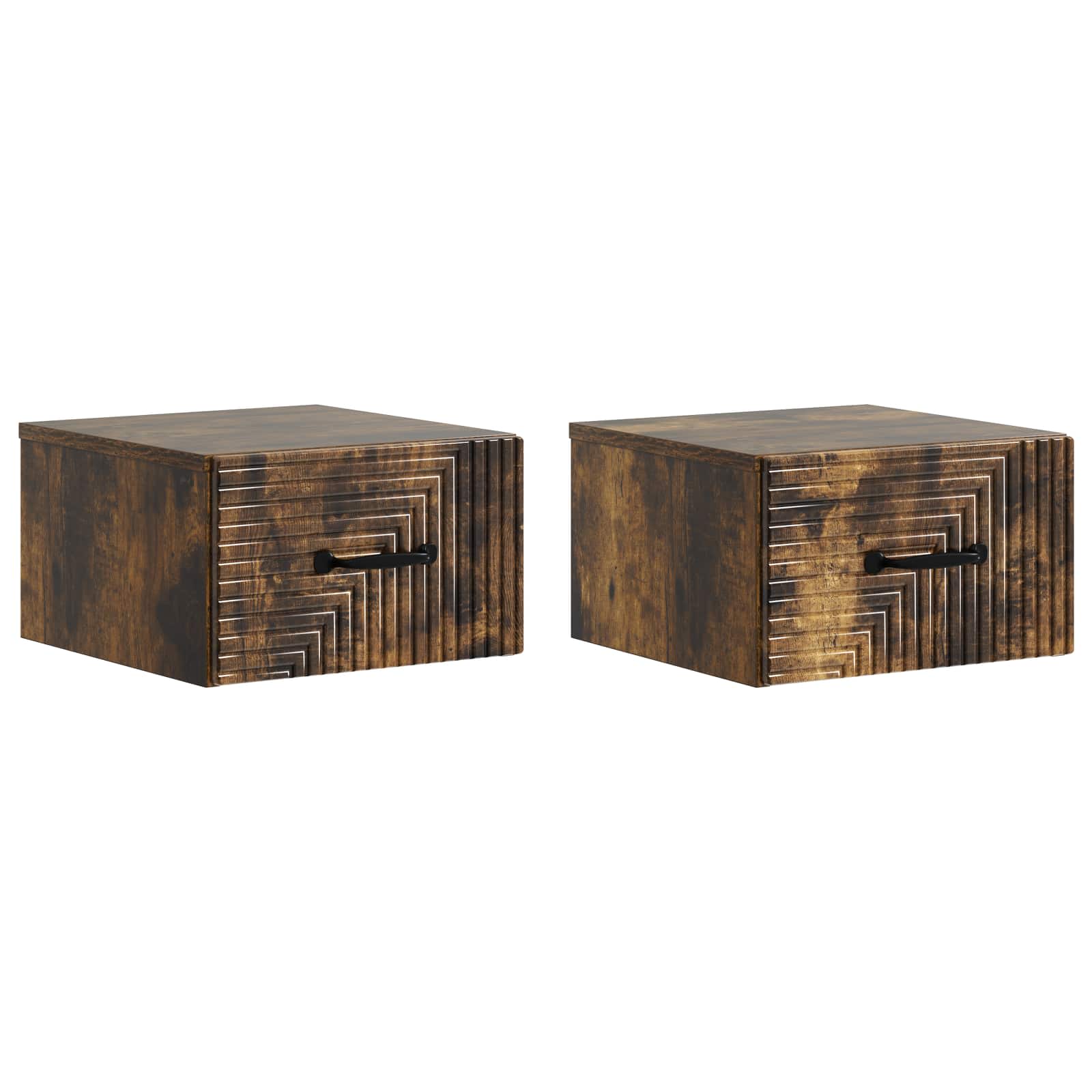 Wandbeugel Bedkast 2 pcs Gerookt eiken 34,5 x 33 x 20 cm