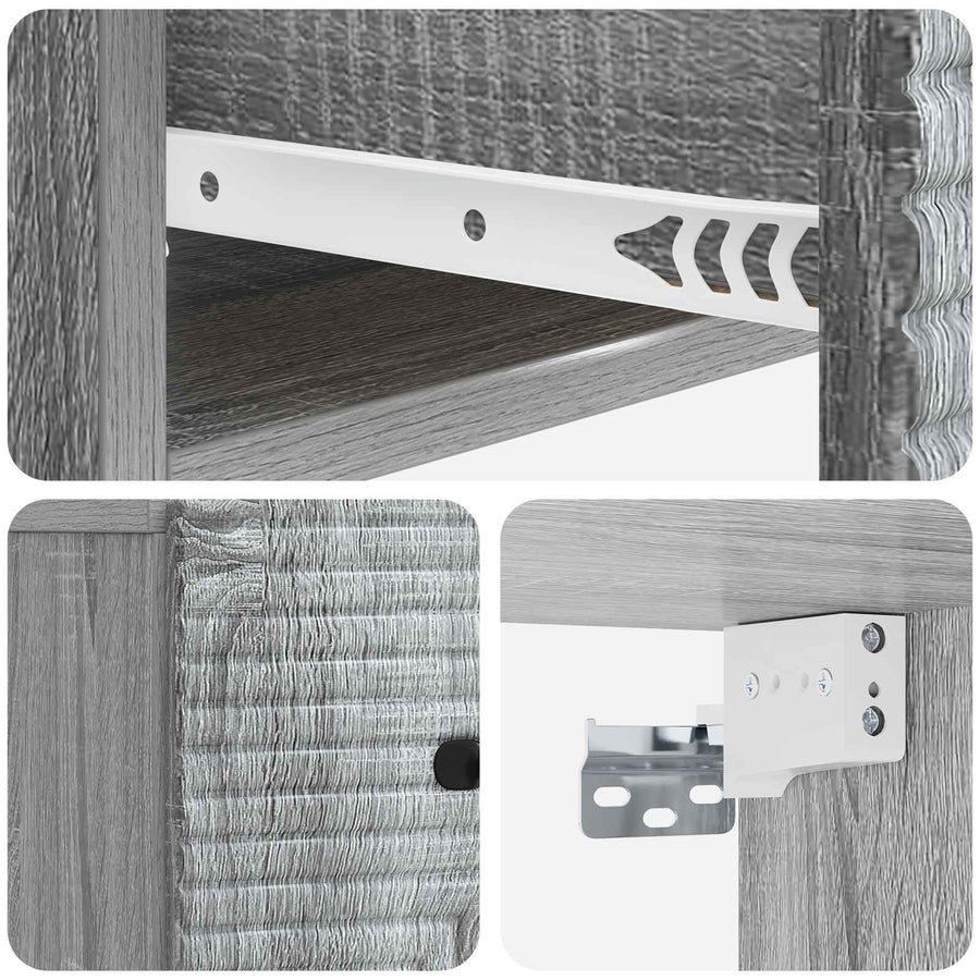 Wandbeugel Bedkast Grijs sonoma 34,5 x 33 x 20 cm Bewerkt hout