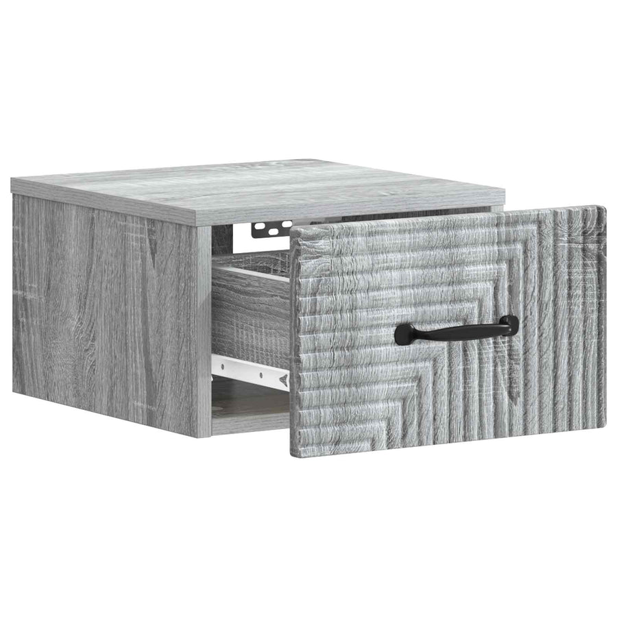 Wandbeugel Bedkast Grijs sonoma 34,5 x 33 x 20 cm Bewerkt hout