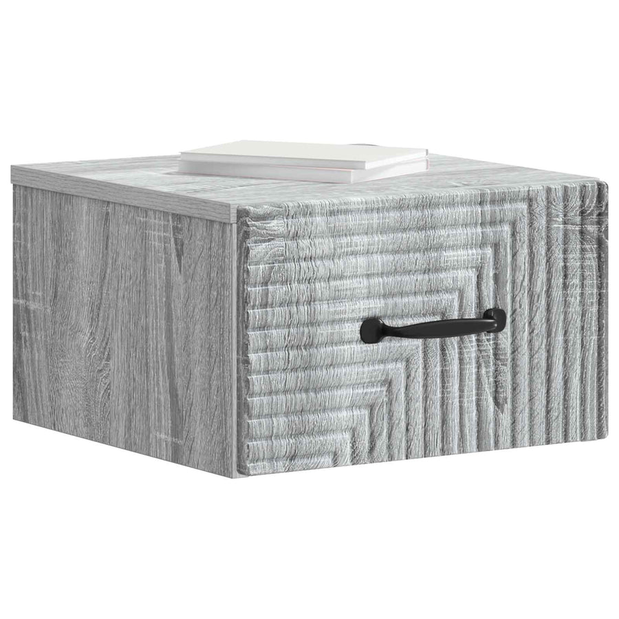 Wandbeugel Bedkast Grijs sonoma 34,5 x 33 x 20 cm Bewerkt hout