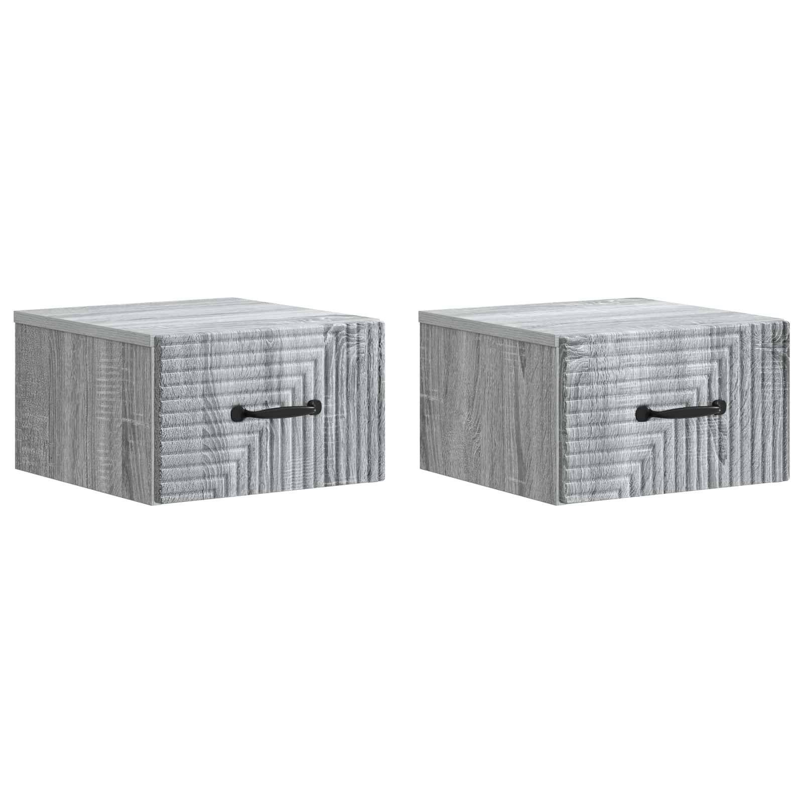 Wandbeugel Bedkast 2 pcs Grijs sonoma 34,5 x 33 x 20 cm