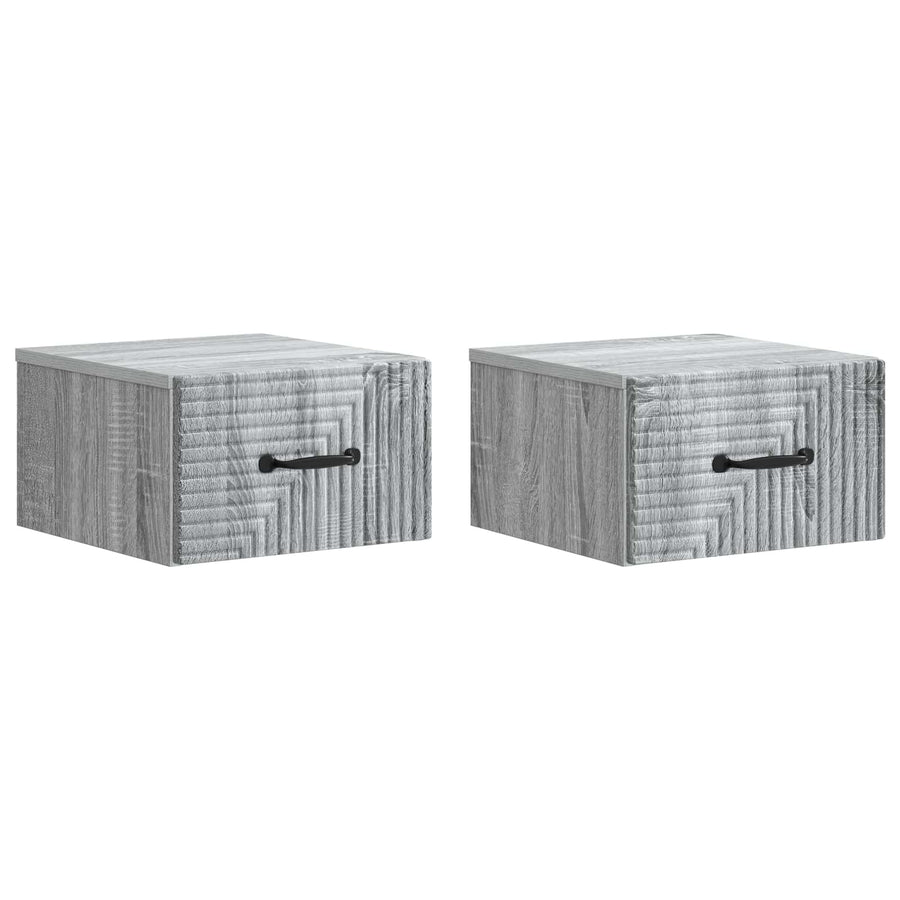 Wandbeugel Bedkast 2 pcs Grijs sonoma 34,5 x 33 x 20 cm