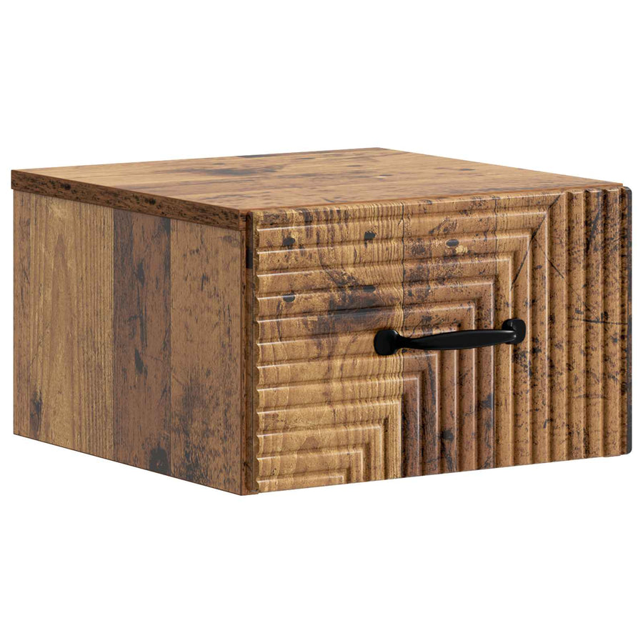 Wandbeugel Bedkast Oud hout 34,5 x 33 x 20 cm Bewerkt hout