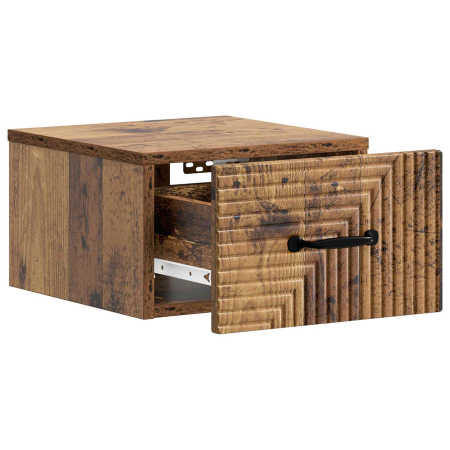 Wandbeugel Bedkast Oud hout 34,5 x 33 x 20 cm Bewerkt hout